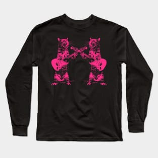 Double cat playing guitar Long Sleeve T-Shirt